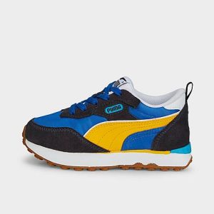 Puma Little Kids&apos; Rider FV Essentials Casual Shoes in Blue/ Royal Size 13.5 Nylon/Suede - 3509512
