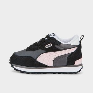 Puma Infant Rider FV Essentials Stretch Lace Casual Shoes in Black/Castlerock Size 10.0 Suede - 3509559