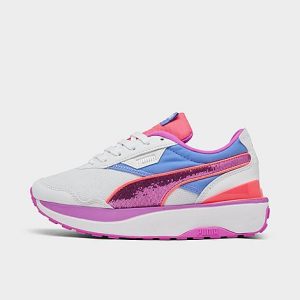 Puma Girls&apos; Big Kids&apos; Glitzy Rider Casual Shoes in Purple/ White Size 7.0 - 3215473
