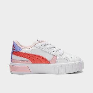 Puma Girls&apos; Toddler Cali Star Rainbow Sunset Casual Shoes in White/ White Size 10.0 Leather - 3509607
