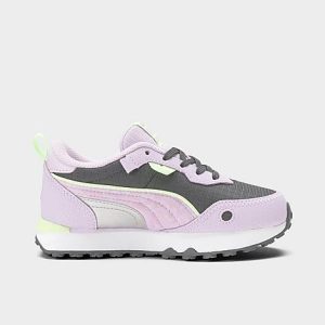Puma Girls&apos; Little Kids&apos; Rider Future Vintage Sp@CE Gl@m Casual Shoes in Purple/Purple Rose Size 13.5 Nylon/Suede - 3204026