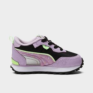 Puma Girls&apos; Toddler Future Rider FV Sp@ce Gl@m Casual Shoes in Purple/Light Purple Size 10.0 Nylon/Suede - 3204205