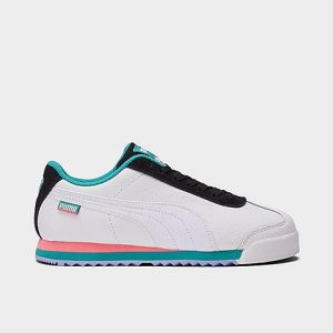 Puma Big Kids&apos; Roma Basic FD Jr Casual Shoes in White/ White Size 7.0 Leather - 3509695
