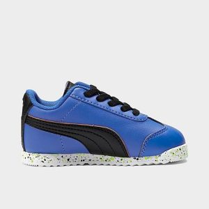 Puma Kids&apos; Toddler Roma Galaxy Casual Shoes in Blue/Victoria Blue Size 9.0 Leather - 3204190