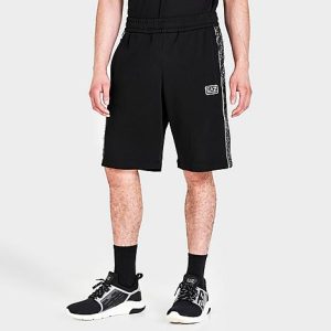 Emporio Armani Men&apos;s EA7 Contrast Logo Bermuda Shorts in Black/Black Size 2XL 100% Cotton - 5840771