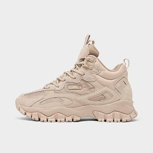 Fila Big Kids&apos; Ray Tracer TR 2 Mid Casual Shoes in Beige/Beige Size 5.5 Lace - 3210489