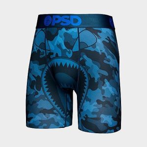 Psd Men&apos;s Blue Steel Camo 9" Compression Shorts Size XL Polyester/Spandex/Microfiber - 8206396