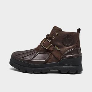 Polo Ralph Lauren Men&apos;s Oslo Low Waterproof Boots in Brown/Dark Brown Size 11.5 Leather/Suede - 3197333