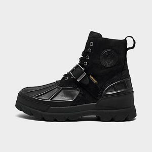 Polo Ralph Lauren Men&apos;s Oslo High Waterproof Boots in Black/Black Size 9.0 Leather/Suede - 3058036