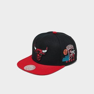 Mitchell And Ness NBA Chicago Bulls Patch Overload Snapback Hat in Black/Black 100% Polyester - 8205119