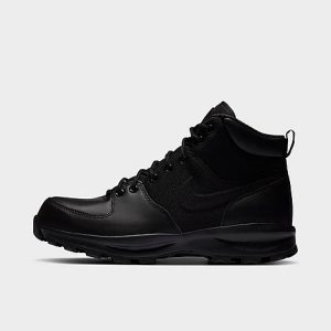 Nike Men&apos;s Manoa Boots in Black/Black Size 3.5 Leather/Nylon - 3165169