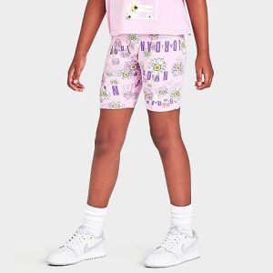 Jordan Girls&apos; x Air Flower Child Bike Shorts in Pink/Pink Size Large Cotton/Jersey - 5866560