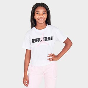 Jordan Girls&apos; Jumpman Air T-Shirt in White/White Size Large - 5851548