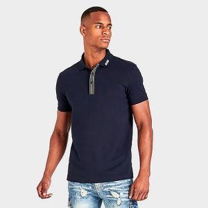 Hugo Boss Men&apos;s Logo Polo Shirt in Blue/Dark Blue Size XL Cotton/Knit - 5873762