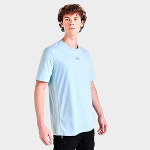 Hugo Boss Men&apos;s Multi-Colored Logo T-Shirt in Blue/Light Pastel Blue Size 2XL Cotton - 5873721