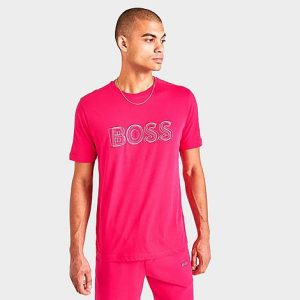 Hugo Boss Men&apos;s T-Shirt in Red/Bright Pink Size 3XL 100% Cotton - 5873752