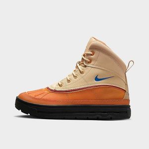 Nike Big Kids&apos; Woodside 2 High ACG Boots in Black/Orange/Sesame Size 5.0 Leather - 3159285