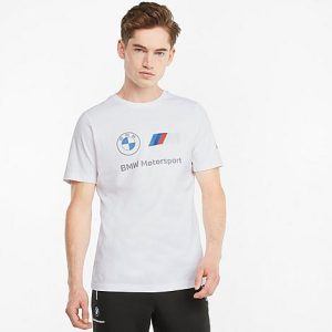Puma Men&apos;s BMW M Motorsports Essential Logo T-Shirt in White/ White Size 2XL 100% Cotton - 5888446