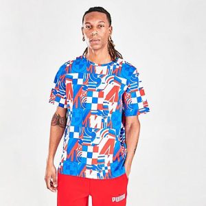Puma Men&apos;s x BMW M Motorsport All-Over Print T-Shirt Size Small 100% Cotton - 5780815