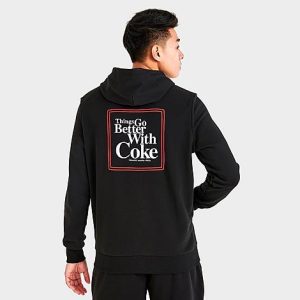 Puma Men&apos;s x Coca-Cola Pullover Hoodie in Black/ Black Size Medium Cotton/Polyester - 5814651