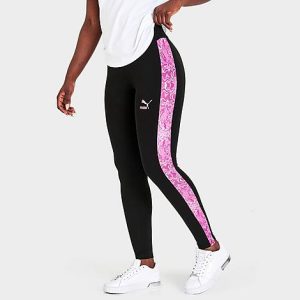 Puma Women&apos;s Hypnotize T7 Mid-Rise Leggings in Black/Cotton Black Size XS - 5795656