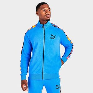 Puma Men&apos;s Lava Flow T7 Track Jacket in Blue/Blue Size Small 100% Cotton - 5814660