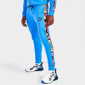 Puma Men&apos;s Lava Flow T7 Track Pants in Blue/Blue Size 2XL Cotton/Polyester - 5814669