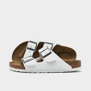 Birkenstock Women&apos;s Arizona Birkibuc Sandals in White/White Size 9.0 Leather/Suede - 2543702