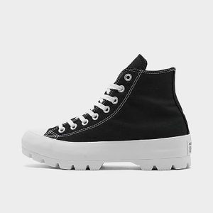 Converse Women&apos;s Chuck Taylor All Star High Top Lugged Casual Shoes in Black/Black Size 8.5 Canvas - 3042116