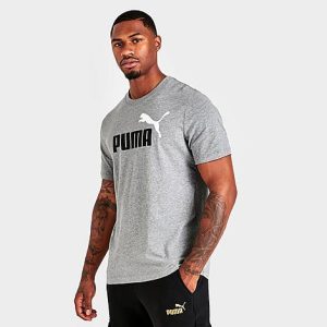 Puma Men&apos;s Essentials 2 COL Logo T-Shirt in Grey/Medium Grey Heather Size 2XL Cotton - 5701486