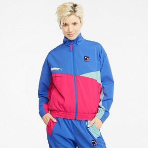 Puma Women&apos;s International Winterized Track Jacket in Blue/Nebulas Blue Size XL 100% Polyester/Fleece - 5787103
