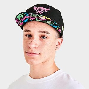 New Era NBA Chicago Bulls Psychedelic 9FIFTY Snapback Hat in Black/Black - 8204971
