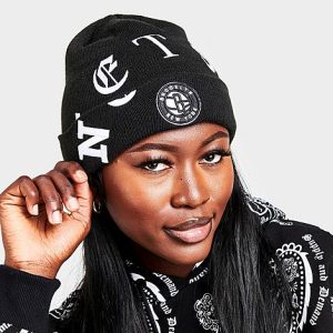 New Era Brooklyn Nets NBA Blackletter Knit Beanie Hat - 8206051