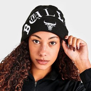 New Era Chicago Bulls NBA Blackletter Knit Beanie Hat Acrylic/Knit - 8206047
