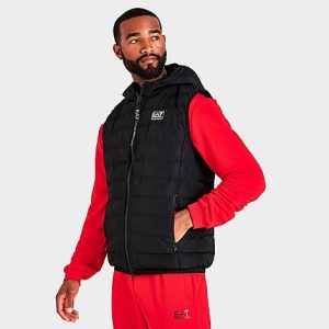 Emporio Armani Men&apos;s EA7 Zip Logo Vest in Black/Black Size 2XL Polyamide - 5880528