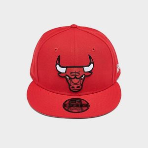 New Era Chicago Bulls NBA Basic 9FIFTY Snapback Hat in Red/Red Acrylic - 8097703