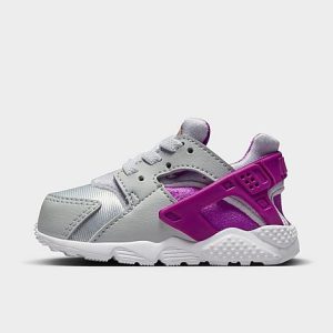 Nike Kids&apos; Toddler Huarache Run Casual Shoes in Grey/Pure Platinum Size 4.0 Suede - 3555362