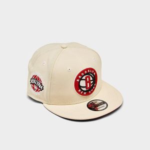 New Era NBA Brooklyn Nets 9FIFTY Snapback Hat in Off-White/Off White Acrylic - 8203954