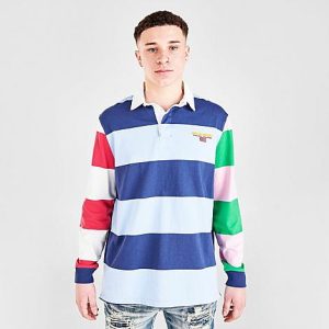 Polo Ralph Lauren Men&apos;s Ralph Lauren Polo Sport Mixed Stripe Jersey Polo Shirt in Blue/Elite Blue Multi Size Large 100% Cotton/Jersey - 5795204