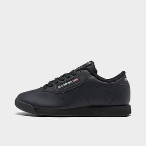 Reebok Women&apos;s Princess Casual Shoes in Black/Black Size 9.0 Leather - 1208163
