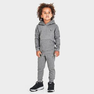 Jordan Kids&apos; Toddler Essentials Fleece Hoodie and Jogger Pants Set in Grey/Carbon Heather Size 2 T - 5842699