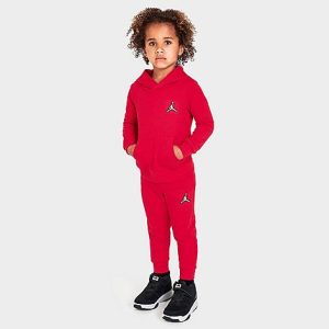 Jordan Kids&apos; Toddler Essentials Fleece Hoodie and Jogger Pants Set in Red/Gym Red Size 3 T - 5784791