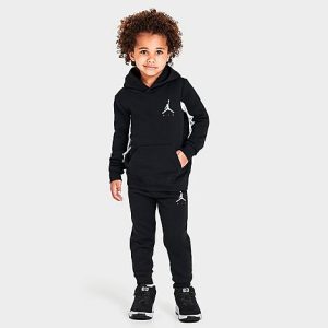 Jordan Kids&apos; Toddler Triple Logo Flight Hoodie and Jogger Pants Set in Black/Black Size 3 T Fleece - 5811769