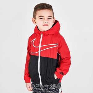 Nike Boys&apos; Toddler Sportswear Swoosh Fleece Lined Jacket in Red/University Red Size 2 T - 5814582