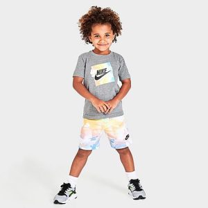 Nike Kids&apos; Toddler Sportswear Daze T-shirt and Shorts Set in Grey/Carbon Heather Size 2 T - 5839199