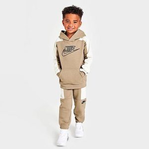 Nike Kids&apos; Toddler Sportswear Amplify Hoodie and Jogger Pants Set in Brown/Khaki Size 4 T Fleece - 5840388