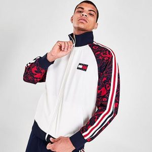 Tommy Jeans X Space Jam Track Jacket in White/Bright White Size Large 100% Cotton - 5752085