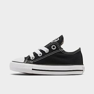 Converse Kids&apos; Toddler Chuck Taylor Low Top Casual Shoes in Black/Black Size 10.0 Canvas - 1324917