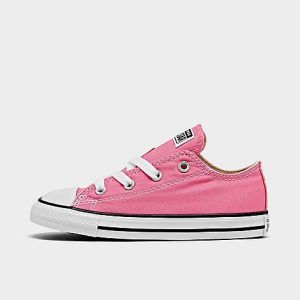Converse Girls&apos; Toddler Chuck Taylor Low Top Casual Shoes in Pink/Pink Size 10.0 Canvas - 1324953