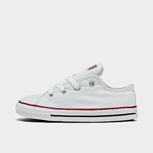 Converse Kids&apos; Toddler Chuck Taylor Low Top Casual Shoes in White/White Size 10.0 Canvas - 2056248
